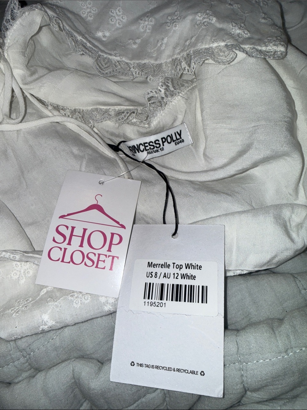 NWT Princess Polly Merrelle Top in White - Picture 2 of 5